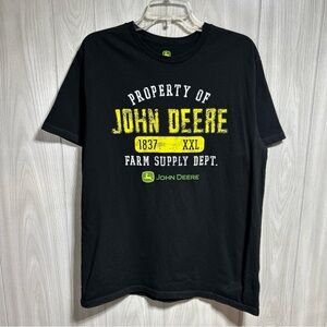 John Deere  Black Short Sleeve Shirt Size Large